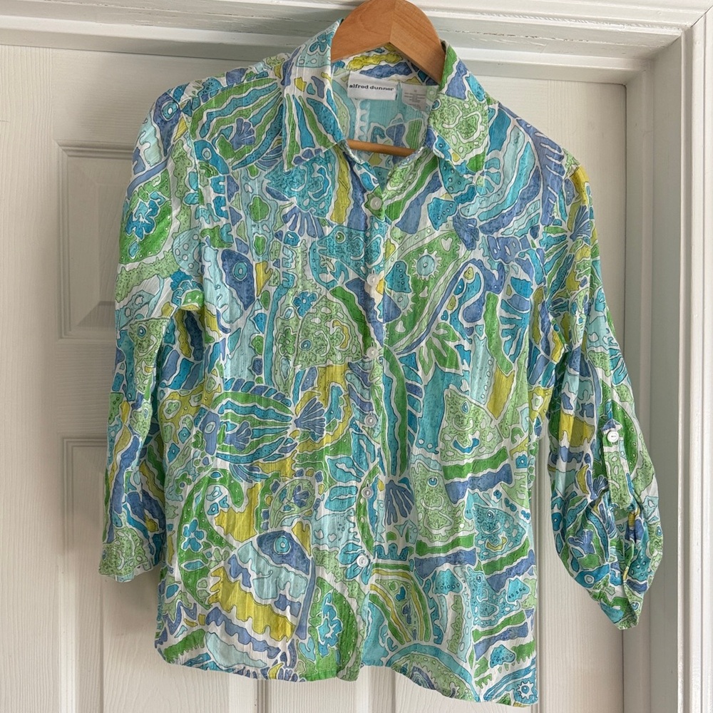 Alfred Dunner Multicolor Patterned Top